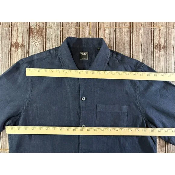 Todd Snyder linen blend Shirt Size M color blue NWOT - Picture 5 of 6